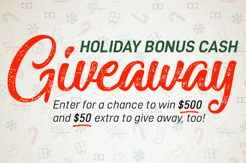 Win $500 plus an Extra $50 with the AmeriCash Loans Holiday Bonus Cash Giveaway  